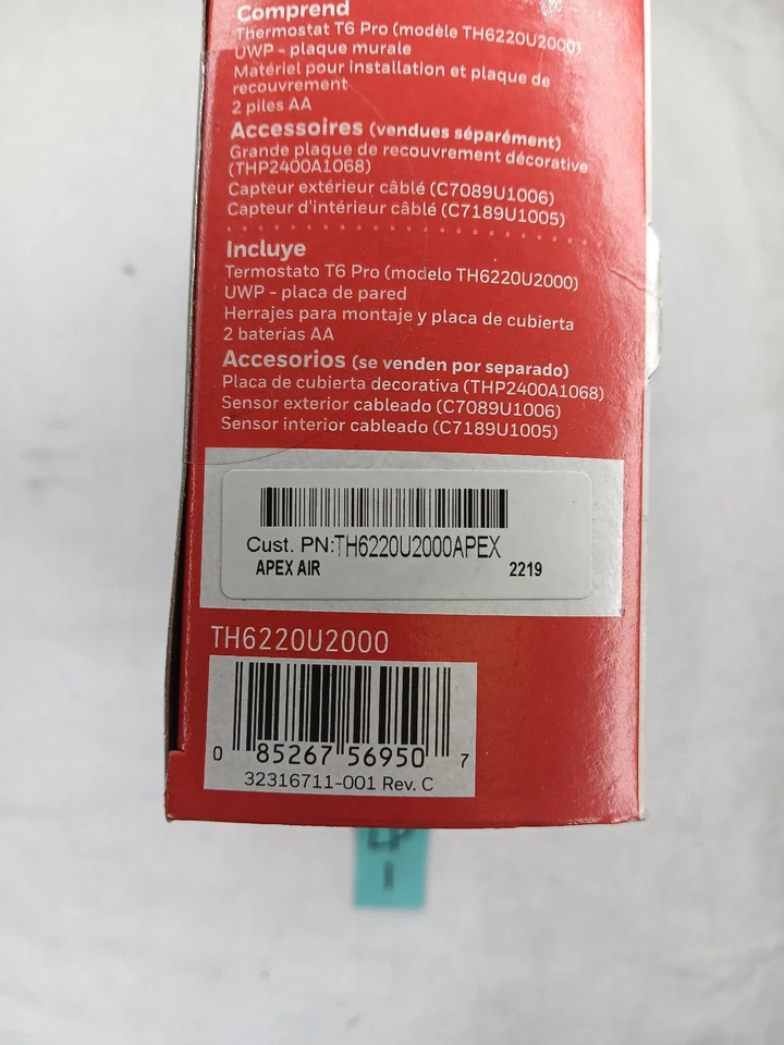 Honeywell *CONTRACTOR BRANDED - see pics* T6 PRO TH6220U2000 Thermostat - Image 3 of 4