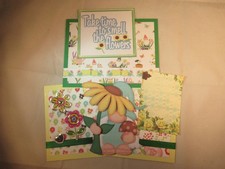 TAKE TIME TO SMELL THE FLOWERS 3D PAPER PIECING SCRAPBOOK PAGE MAT SET