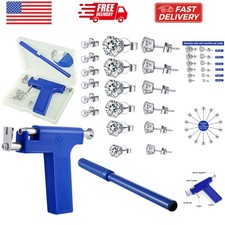 Ear Nose Piercing Kit Tool Stainless Steel Body Ear Navel Machine with 12 Pai...