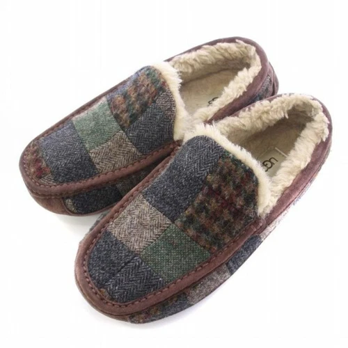 UGG Australia Mocassini Scarpa Piatta Slip on Patchwork Boa US9 27 cm (10 63 pollici)