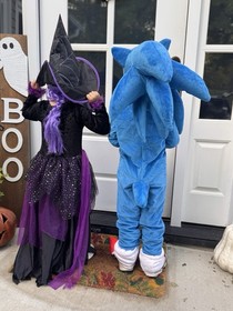 sonic 2 hedgehog costume With Air Filled Head. No tag but  child in Pic Is 4 1/2