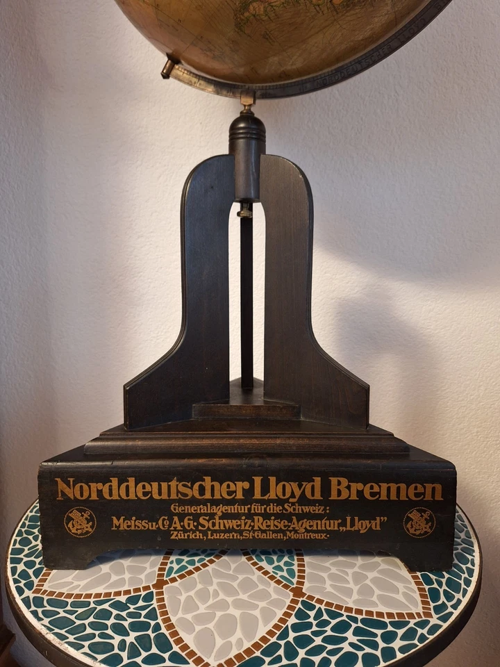 Antike Weltkugel, Erdglobus-Verkehrs-Schifffahrts-Globus, Rarität ! - Bild 2 von 4