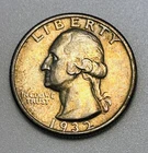 1932 Washington Silver Quarter XF+ Toned Toning Philadelphia Mint 90%