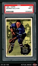 1961 Topps #48 George Sullivan Rangers-Hockey PSA 7 - NM