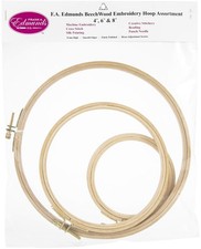 Frank A. Edmunds Beech Wood Embroidery Hoop Set, 4", 6", 8" Smooth Finish