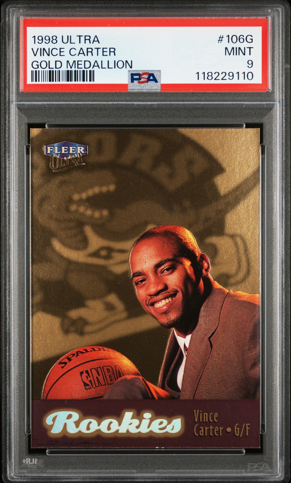 1998 Fleer Ultra #106G Vince Carter Gold Medallion Rookie MINT PSA 9