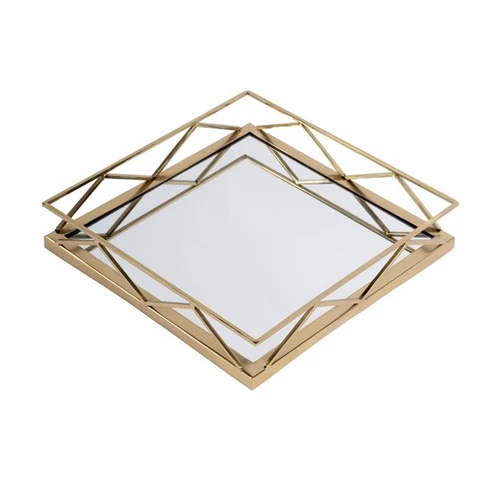 Butler Specialty Company Lydon Rectangle Mirrored Serving Tray - Polished Gold - Picture 3 of 5