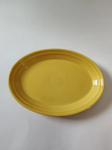 Vintage Fiesta Oval Sunflower Yellow Serving Dish 9 5/8"; Width 6 7/8 "