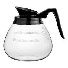 64 oz Glass Coffee Decanter With Black Handle Stainless Steel Base Server