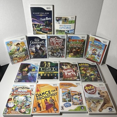 Nintendo Wii Game Bundle/Lot (15 Games) W/paper Mario, Wii Sports, Crash & More!