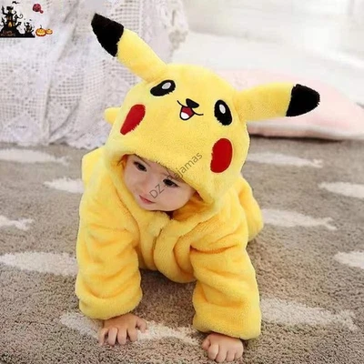 HANDMADE Kinder Pyjama Kigurumi Pyjamas Kinderbabytiere Overall Jumpsuit Pikachu Geschenk