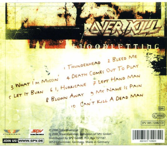 CD - Overkill – Bloodletting [2000] | eBay