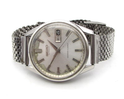 1965 Vintage Seiko 6619-8070 Diashock 21J Day/Date Watch Silver