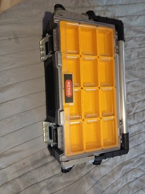 22'' Cantilever Tool Box Storage Organizer Heavy Duty Removable Bins Metal Latch