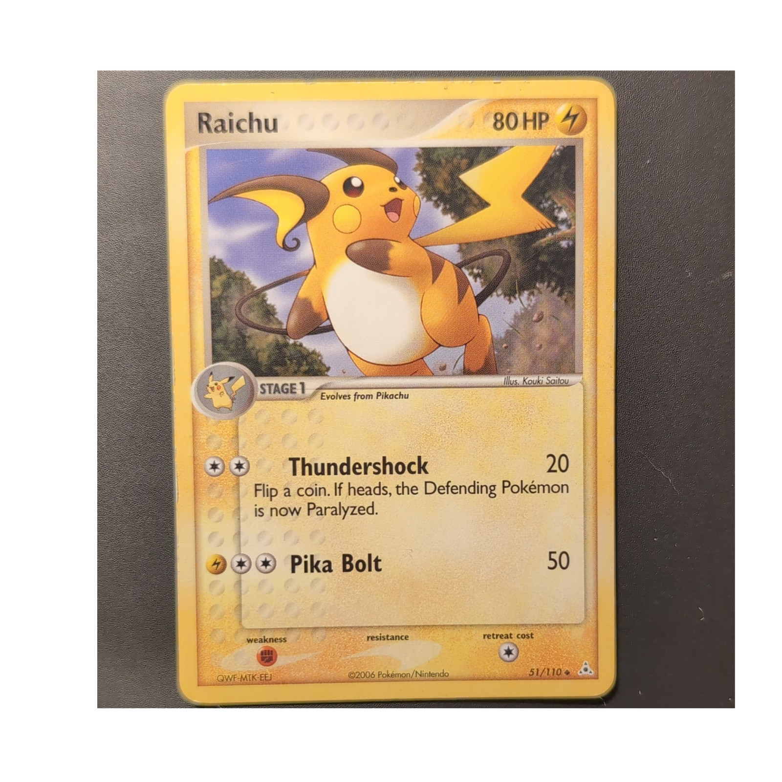 Nintendo Pokémon TCG Raichu 51/110 Holon Phantoms Unlimited Uncommon 80HP 2006