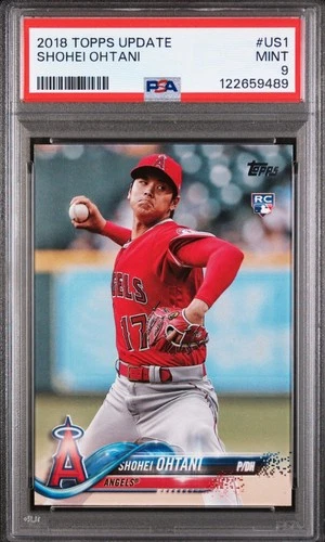2018 Topps Update Shohei Ohtani (Rookie) #US1 , PSA MINT 9 “Pitching Red Jersey”