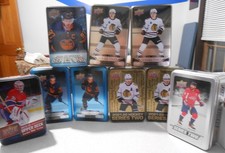 Lot of 9 Empty Hockey Tins Various 2023-24 Upper Deck Series 2 Connor Bedard +++