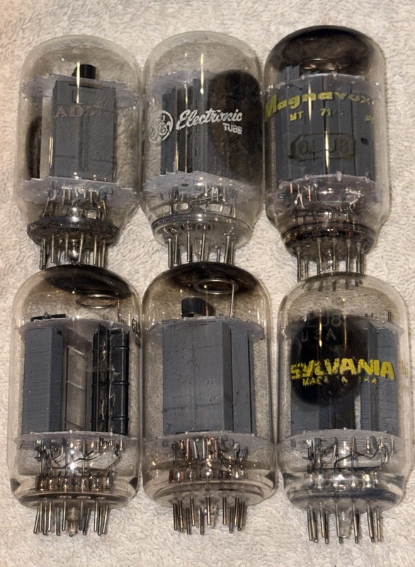 6LU8 Vacuum Tubes Lot Of 6 Ge Sylvania RCA Tested Good