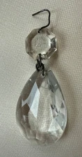 Vintage Clear 2" Tear Drop & Octagon Faceted Crystal Glass Chandelier Prism
