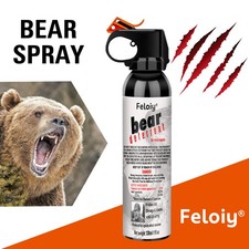 Feloiy 11 Ounce Bear Spray Deterrent Max Strength 30 ft New w/ Holster