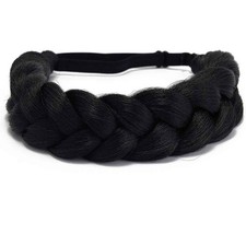 Hair Braided Headband Classic Chunky Wide Thick Plaited Elastic Synthetic Braid