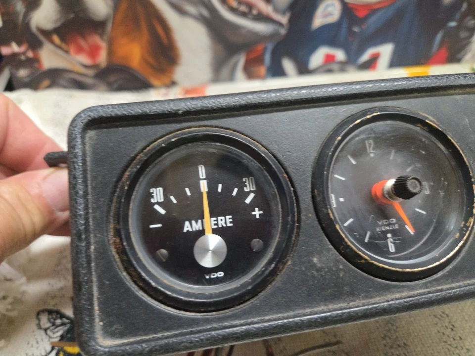 Opel Manta 1971-1975 grupo de calibre inferior con conjunto de reloj funcionando OEM Foto 2 de 4