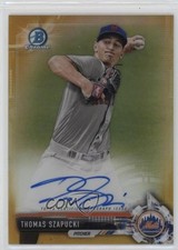 2017 Bowman Chrome Prospect Gold Refractor 7/50 Thomas Szapucki Auto 14qk