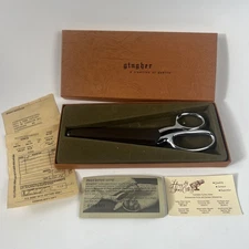 Fabric Scissors by Gingher- 8” Knife Edge Chrome Brazil Maroon Sheath Germany