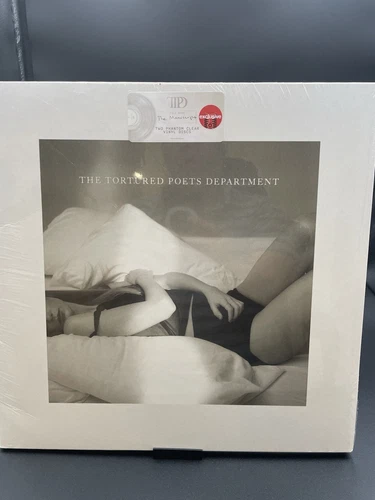 Taylor Swift The Tortured Poets Department Clear Vinyl New Sealed Crease On Cov.