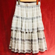 Christian Dior Flared Skirt Vintage Size S Silk Blend Gray