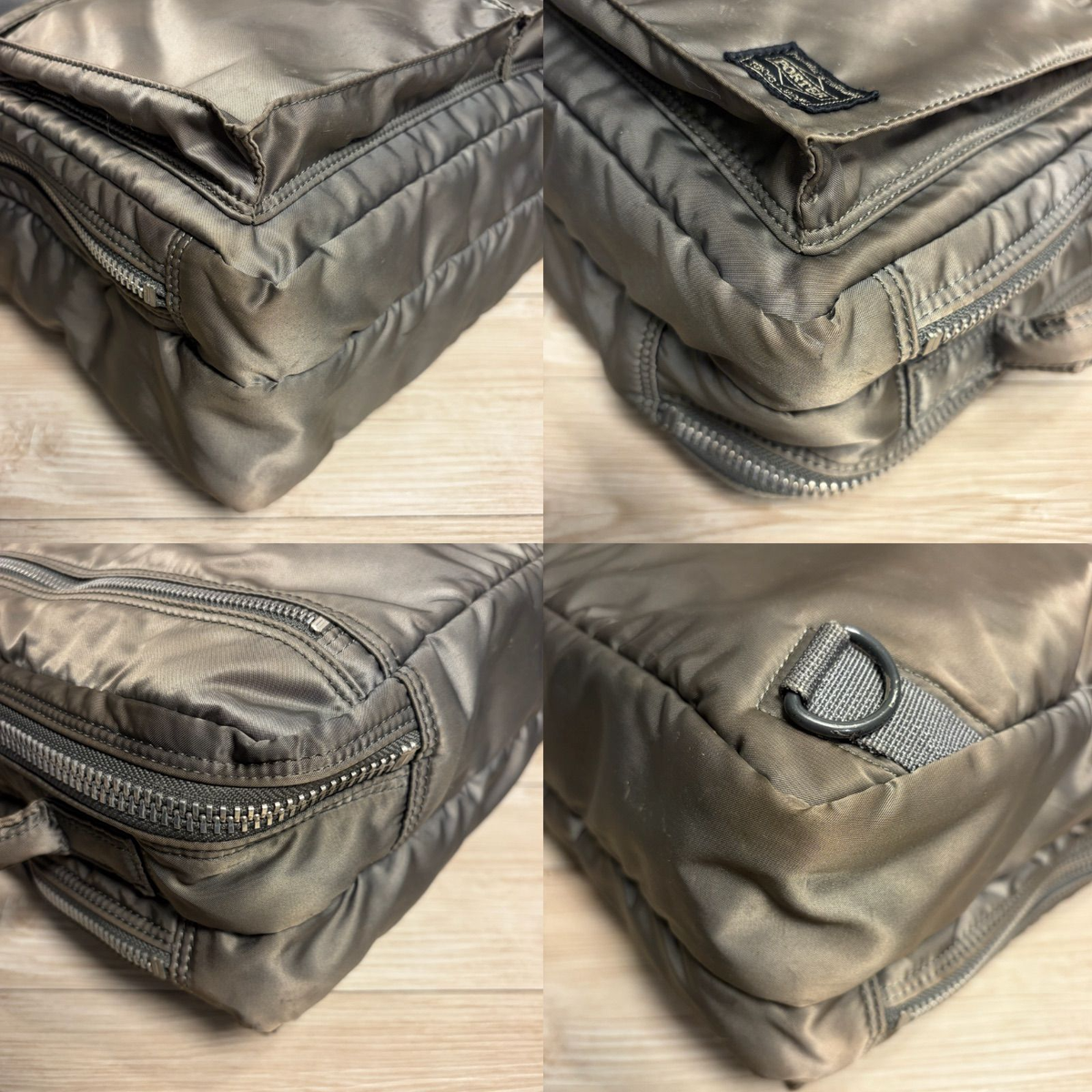 PORTER TANKER 3WAY Briefcase Silver Gray Old Zipper Yoshida Kaban