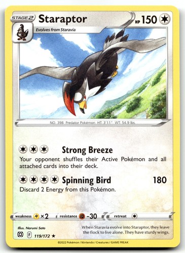 Staraptor 119/172 Rare Brilliant Stars Pokemon Near Mint