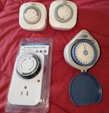 Multi-Branded Heavy Duty 3 Prong Manual Timers Lot of 4 FREE SHIPPING