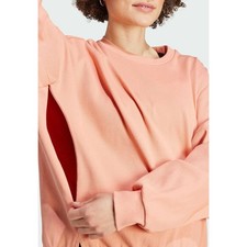 Adidas Women's SMALL Maternity Sweatshirt Coral Clay Nursing Sports 