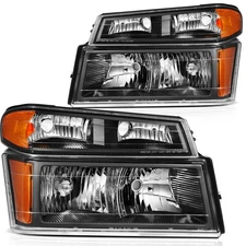 For 2004-2012 Chevy Colorado Headlights Assembly Pair Replacement Headlamp