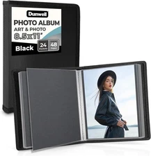 Dunwell Art Portfolio 8.5x11 Folder (Black), w/ BLK Paper, Black 