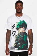 My Hero Academia Mens Deku Kanji Image World Heroes Mission Shirt New L, XL, 2XL