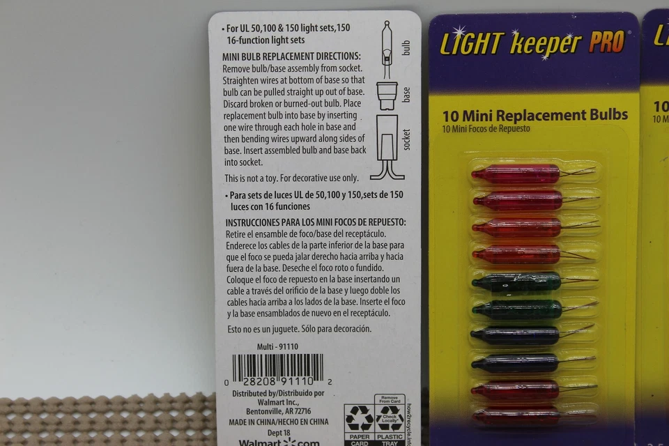 4 New Packages Light Keeper Pro 2.5 V Mini Replacement Bulbs Multi Color 40 Ct - Image 2 of 3
