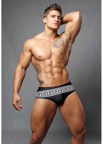 Danny Miami Men’s Greek Trunk Swimwear Medium Black White - Picture 2 of 4