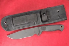 Busse Combat Euro Basic 6 .275" Black Crinkle Blade, Black Resiprene C Handle
