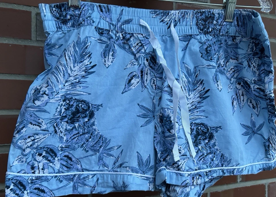 Conjunto de calzoncillos boxer camisola azul floral talla S/M algodón Gap Body para mujer Foto 2 de 4