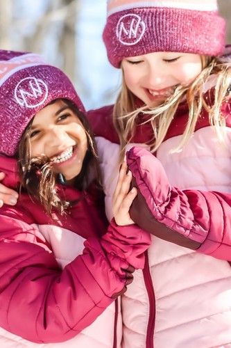 Boys/Girls Winter puffer Coat With Built-in Mittens (Blue or Pink, Sizes XS-M) - Picture 5 of 7