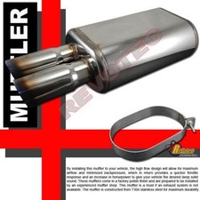 Universal T304 Stainless Steel Dual Dtm Burnt Tip Exhaust Muffler 2.5 Inlet