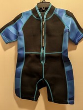 Chriffer Kids Small Black Short Neoprene 2mm Wetsuit Full Zip NWT
