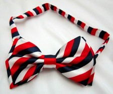 American flag Patriotic Red,White, Blue Stripes Adjustable Pretied Bow tie-New 