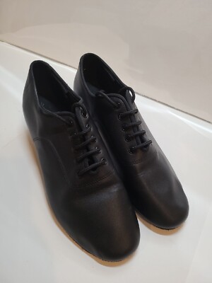 Very Fine Dance Shoes C2503 Black Leather Men's Standard Size 9, Heel 2 Inch