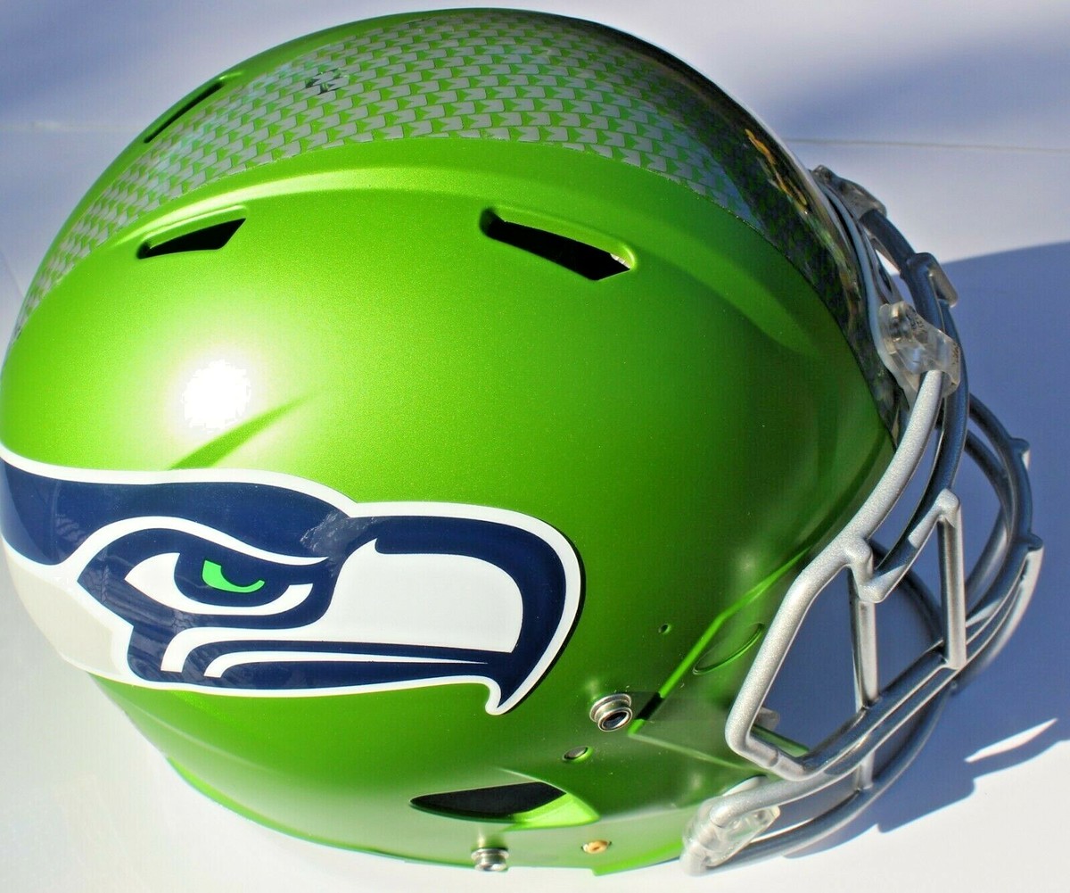 Seattle Seahawks Custom Speed Blaze Football Helmet QB Decals Used