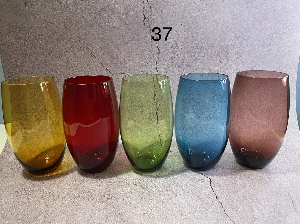 MONDICCIHigh Ball Tumbler Assorted Colored Drinking Glasses.