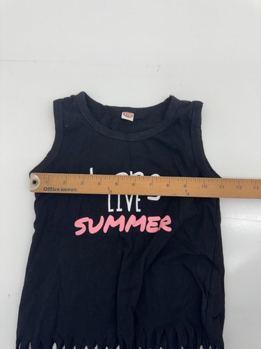 Shein Black White 2 Piece Outfit "Long Live Summer" Girls Size 5 - Picture 6 of 7