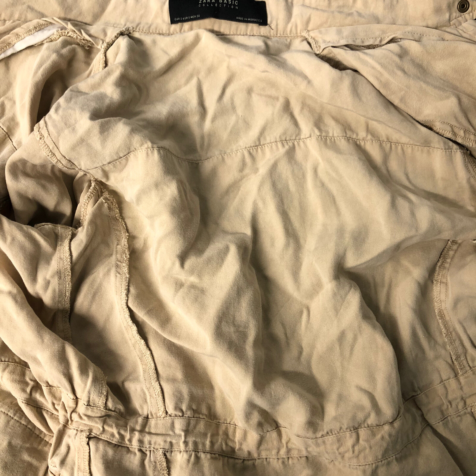 Zara Basic Small Tan Button Up Lyocell Twill Roll… - image 9